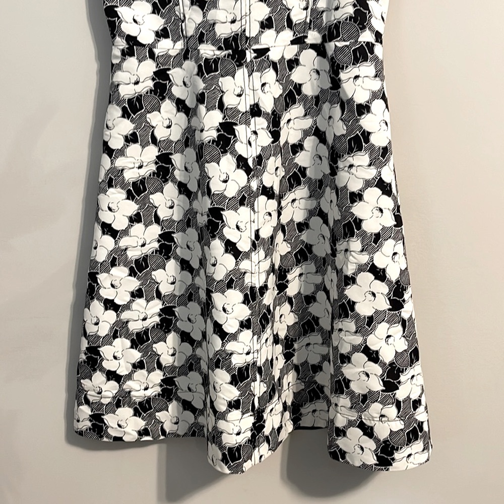 Tracy Reese plenty Black and White Floral summer dress size 8 - Picture 3 of 10